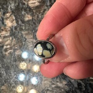 New Lander turquoise sterling silver ring